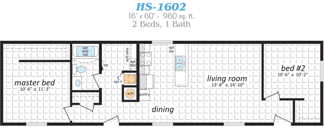 Specifications for HS 1602 Modular Home