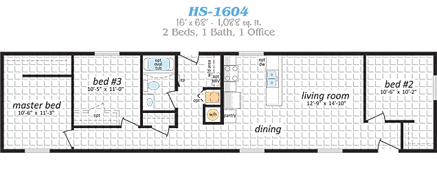 Specifications for HS 1604 Modular Home