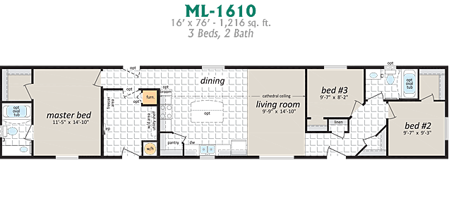 Specifications for ML 1610 Modular Home