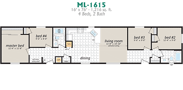 Specifications for ML 1615 Modular Home