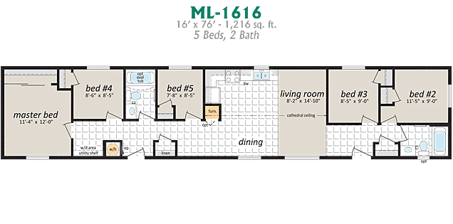 Specifications for ML 1616 Modular Home