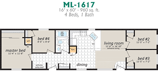 Specifications for ML 1617 Modular Home