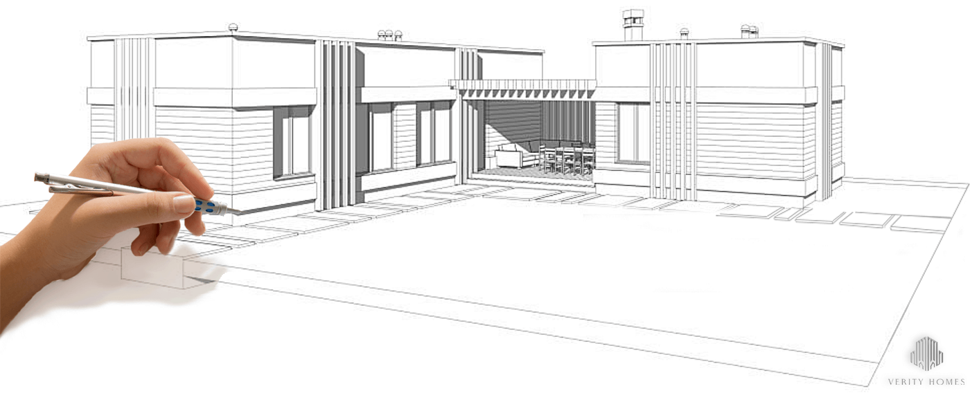 A Drawing of a Modular Home by a Home Designer